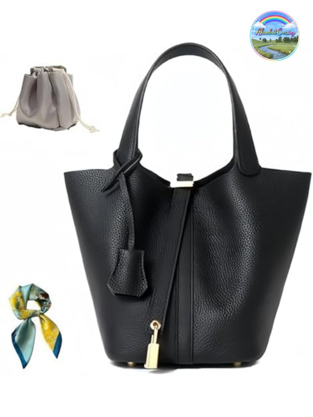 Genuine Leather Bucket Bag Women Designer Handbag Tote Fashionable